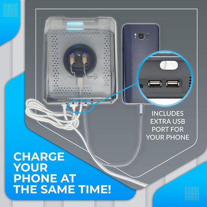 DryBoost UV by Dry & Store | Maintenance System for Your Rechargeable Hearing Aids or Amplifiers - The Perfect Combination of Drying, Sanitizing, and Charging