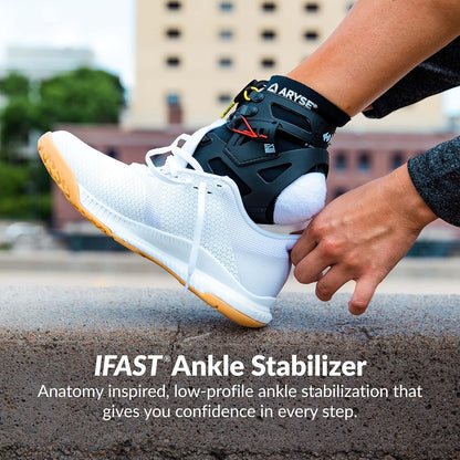 ARYSE IFAST - Ankle Stabilizer Brace - Superior Ankle Support for Men and Women. Basketball, Baseball, Running, Football, Volleyball & More - (Medium, Black, Pair)
