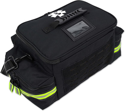 Lightning X Products Lightning X Mid-Sized First Responder EMT Bag | LXMB25 Fully Stocked w/ 240+ Aid, EMS & Trauma Supplies - Black